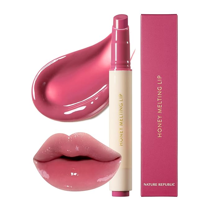 Nature Republic HONEY MELTING LIP (08 DARK CHERRY CHOUX) SOFT LIP STICK, Hydrating Gloss, Moisturizing balms, Sheer tint, Shine & Nude, Glowy Finish, korean make up-VivaGrace Women