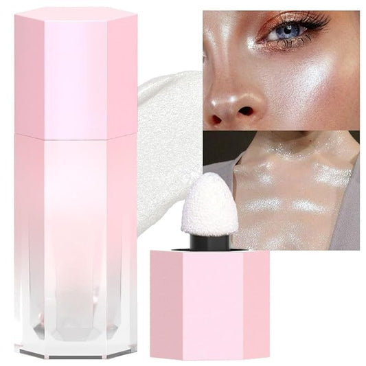 evpct White Silver Face Highlighter Makeup Liquid for Face Pearl White Face Shimmery Shimmer Foundation Powder Highlighter Makeup Palette Stick Body Highlighter Fairy Shimmer Glitter Bomb Illuminators-VivaGrace Women