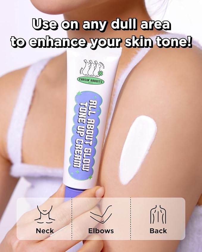 CHASIN' RABBITS All About Glow Tone-up Cream 1.69 fl. Oz, Natural Makeup Base, Dewy Hydration, Long-Lasting Makeup with Soft Texture, Korean Beauty-VivaGrace Women