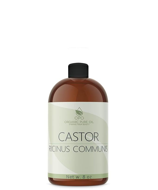 Pure Castor Oil - 8 oz w/Dispense Cap - Pure, Natural, Non-GMO, Hexane-Free, Vegan Carrier Oil - Promotes Hair Growth, Conditions - Skin, Hair, Lashes, Brows, Cuticles & More-VivaGrace Women