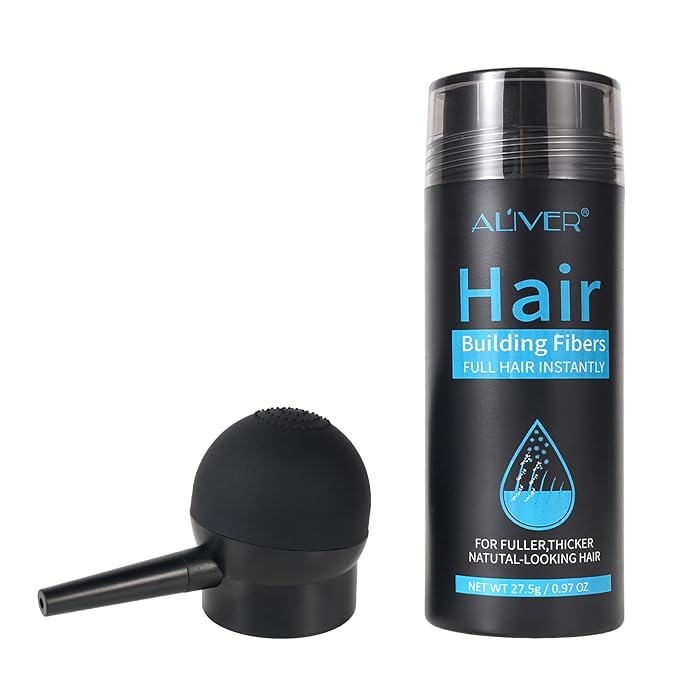 ALIVER Hair Fibers for Thinning Hair for Women & Men, Extra Spray Applicator, Black, 27.5 Gr Hair Powder Bald Spot Cover Up, Instantly Hair Filler, Undetected & Natural-VivaGrace Women