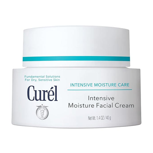 Curel Japanese Skin Care Intensive Face Moisturizer Cream, Hydrating Face Lotion for Dry to Very Dry Sensitive Skin, Anti-Aging, Fragrance-Free, Anti-Wrinkle Japanese Skin Care, 1.4 Oz-VivaGrace Women