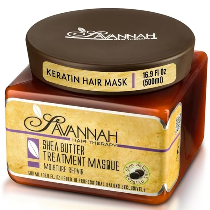 Savannah Deep Conditioning Hair Mask – Restores Shine & Softness to Dry, Curly, or Chemically Treated Hair – Anti-Frizz, Hydrating Formula with Keratin & Shea Butter – 500ml (16.9 oz)-VivaGrace Women
