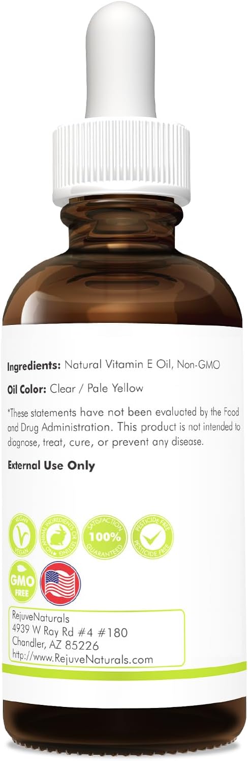Vitamin E Oil - 100% Pure & Natural, 85,800 IU. Repair Dry, Damaged Skin from Surgery & Acne, Age Spots & Wrinkles. Boost Collagen for Moisturized, Youthful-looking Skin. d-alpha tocopherol, 2 Fl Oz-VivaGrace Women