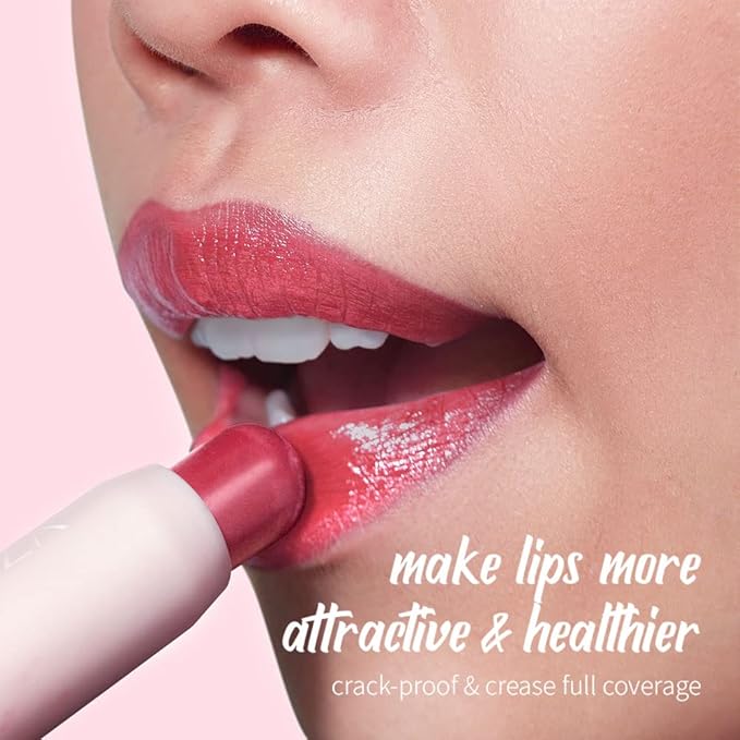 Tinted Lip Balm Chapstick with Color, Natural Semi - Gloss Finish, Hydrating/Coloring 2 in 1 Moisturizer Lip Stick for Girls & Women #04 Hot-Pink-VivaGrace Women