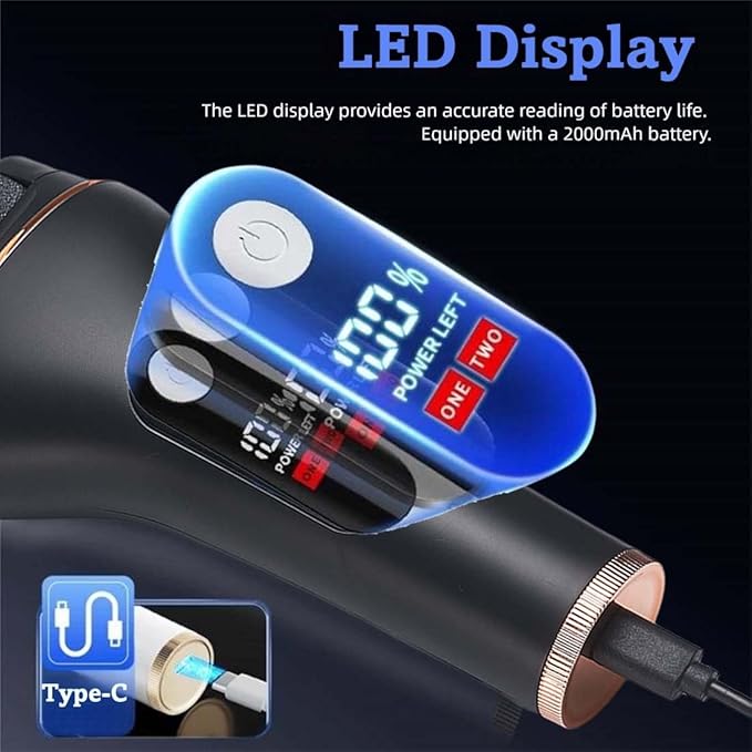 Electric Foot Callus Remover, Portable Electric Foot File with 15 in 1 Professional Pedicure Kits, Rechargeable Pedicure Tools for Foot Care, Waterproof Remover Cracked Feet & Dead Skin (Black)-VivaGrace Women