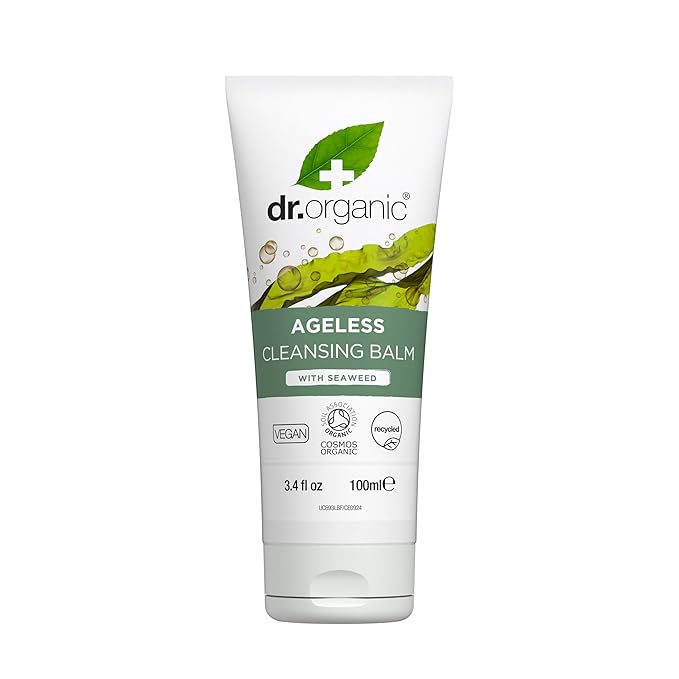 Dr. Organic Ageless Cleansing Balm with Seaweed | Moisturizing, Gentle, Removes Impurities, Certified Organic, Paraben & SLS-Free, Natural, Vegan, 100 ml / 3.4 fl oz-VivaGrace Women