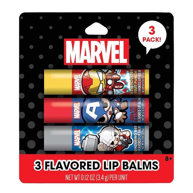 Taste Beauty Marvel Comic Book Themed 3-Piece Variety Pack Flavored Lip Balm-VivaGrace Women