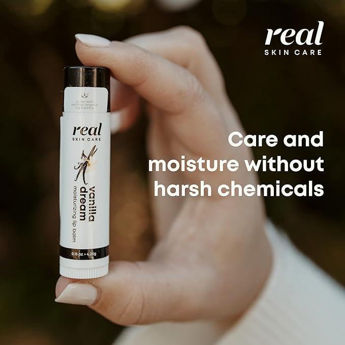 Organic Lip Balm With Coconut Oil | Handmade In the USA | Vanilla Dream 4-Pack | Natural Lip Balm | Coconut Oil Lip Balm for Dry & Cracked Lips | Beeswax Lip Balm | 4 Lip Balm Pack-VivaGrace Women