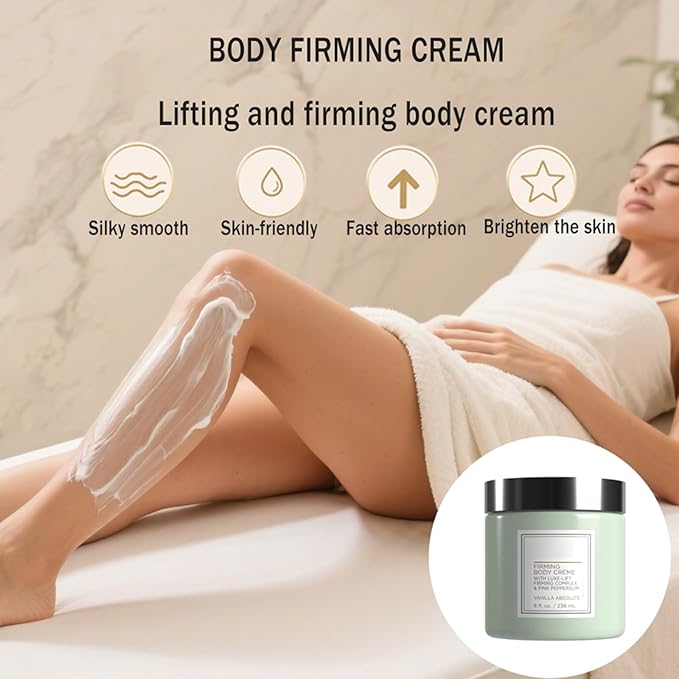 Champagne Firming Body Cream,Anti-Aging Tightening Cream with Luxe-Lift Complex,Skin Firming Cream for Hydrates Dry Skin, Fights Crepey Skin on Arms & Legs(8 Fl Oz, Sweet Almond Coconut)-VivaGrace Women
