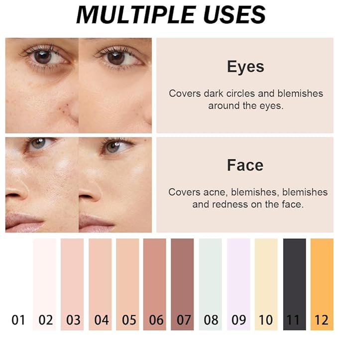 Kaely Color Correcting Concealer,Cream Pot Concealer Full Coverage,under Eye Concealer Palette for Conceals Dark Circles,Waterproof Foundation Face Makeup,05 Beige-VivaGrace Women