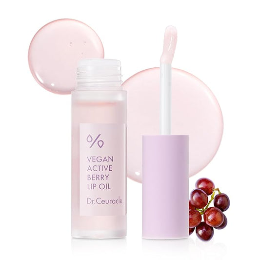 leegeehaam Dr.Ceuracle Vegan Active Berry Lip OilㅣAnti-Aging, Moisturizing, Revitalizing and GlowingㅣKorean Tinted Lip GlossㅣResveratrol from French Grape for Dry Lips, 0.15 Fl Oz-VivaGrace Women
