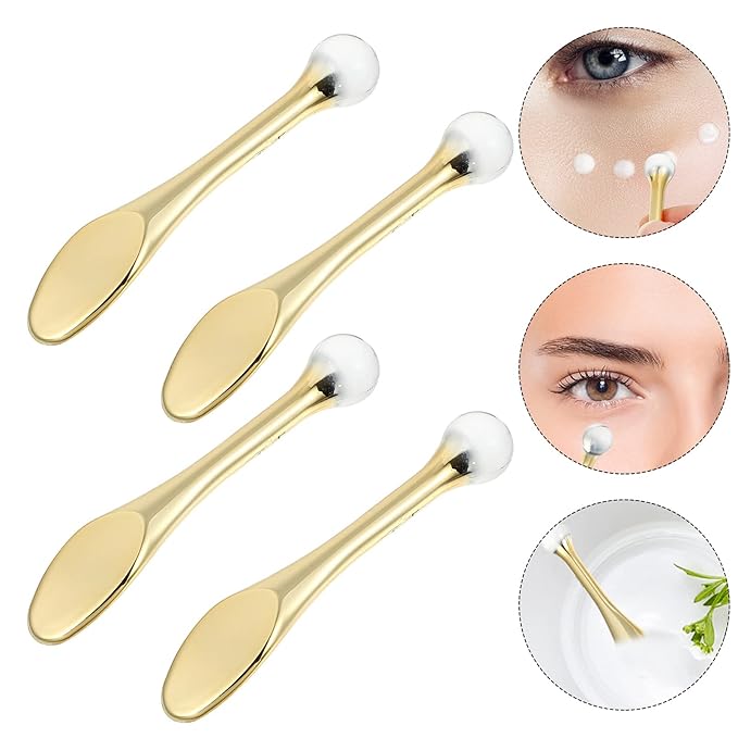 EXCEART 6pcs Metal Makeup Spatula Mini Spoon Eye Cream Massage Sticks Beauty Scoop for Facial Cosmetic Face Cream-VivaGrace Women