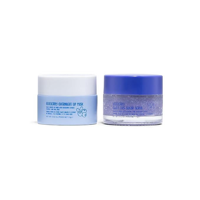 W7 Sweet Dreams Lip Scrub & Overnight Lip Mask Duo - 2Pcs Set - Blueberry Flavour - Exfoliate, Condition, Soothe & Hydrate-VivaGrace Women