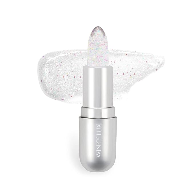 Winky Lux Glitter Confetti Balm, pH Lip Balm, pH Color Changing Lipstick and Tinted Lip Balm, Vegan & Cruelty Free Lip Balm, Hydrate & Plump, Sheer Pink Lipstick, Rainbow Confetti-VivaGrace Women