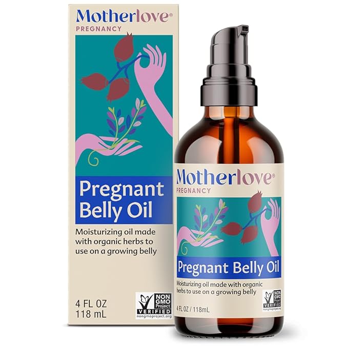 Motherlove Pregnant Belly Oil (4 oz) Natural Moisturizer to Soothe Itchy Skin & Prevent Stretch Marks—Non-GMO, Organic Herbs, Vegan-VivaGrace Women