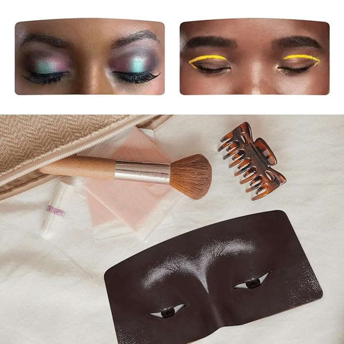 Makeup Mannequin Face, 3D Silicone Makeup Practice Face/Makeup Mannequin Face, Come with Makeup Brush, Makeup Removal, Cleanser&a Velour Bag, for Professional Makeup Artists/Beginners-VivaGrace Women