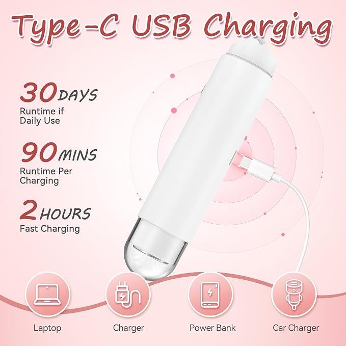 Bikini Trimmer for Women - 2 in 1 Electric Body Hair Trimmer for Silky Skin, Cordless Body Shaver for Travel, IPX7 Waterproof & Easy to Clean, Replaceable Ceramic Blade Heads (White)-VivaGrace Women