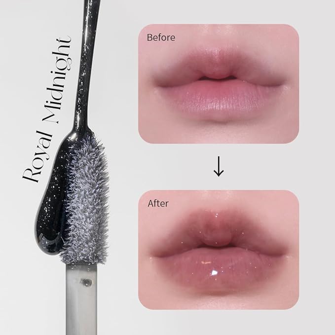 Keep In Touch The Black Plumper Tint | 2X Plumping Effect, Moisturizing Lip Gloss | Vegan and Cruelty-Free Korean Lip Tint (Royal Midnight)-VivaGrace Women