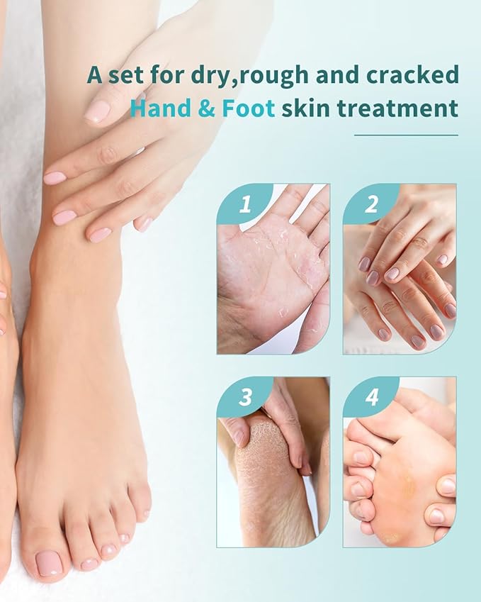 VTS Self Care Kit - Includes Moisturizing Heel Socks, Hand & Foot Oil, Salt Scrubs, Serum, Urea Cream 40 Percent - Hand Care Set, Foot Pedicure Kit for Dry Cracked Heels Feet Knees Elbows Hands-VivaGrace Women