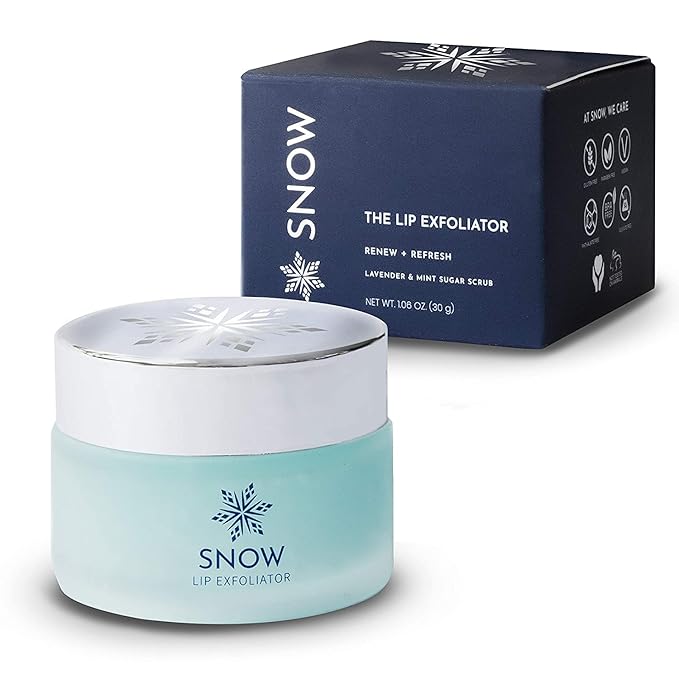 SNOW Lip Exfoliating Sugar Scrub - Lip Scrub Exfoliator for Plump & Soft Lips - Lip Care Product with Jojoba Oil - Moisturize Dry Lips - Lip Care Kit Essential - Lavender & Mint-VivaGrace Women