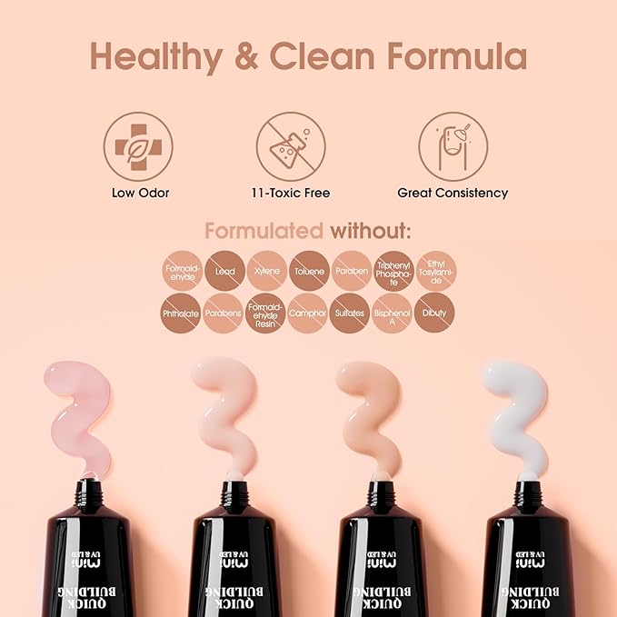 ROSALIND Poly Nail Gel Kit -8 Colors + Nail Art Accessories Kit Neon Poly Nails Gel Kit Starter Kit With Slip Solution Pro Clear Bright Colors Nail Extensions Gel Set with Mini UV Lamp-VivaGrace Women