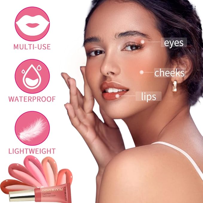 Blush Beauty Wand, Liquid Face Blush Contour Wand with Cushion Applicator, Smooth Cream Blush Wand Natural Matte Finish, Lightweight Blendable Blush Stick Makeup for Cheek,102 Coral-VivaGrace Women