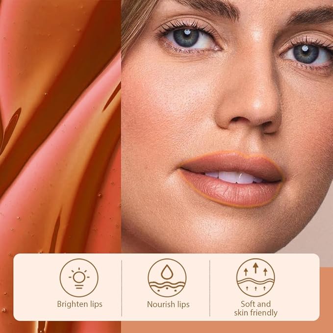 Matte Liquid Lip Stain Peel Off Lip Liner Tattoo -Warm Camel, Waterproof Smudge-Proof Lip Gloss, Long-Lasting Non-Stick Cup Formula, Natural Peel Off Design for All Skin Types #01-VivaGrace Women
