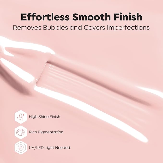 modelones Builder Nail Gel, 8-in-One Barely Pink Builder, Sheer Pink Rubber Base Gel Polish, LED Lamp Cured Color Base Hardener Strengthener Apex Building Extension for Girls DIY Salon Home-VivaGrace Women