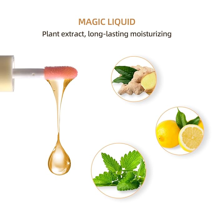 LAMUSELAND 3Pcs Mini Cute Lip Oil, Hydrating Clear Lip Gloss for Lip Care to Prevent and Soothe Dry, Chapped Lips (A (3Pcs))-VivaGrace Women