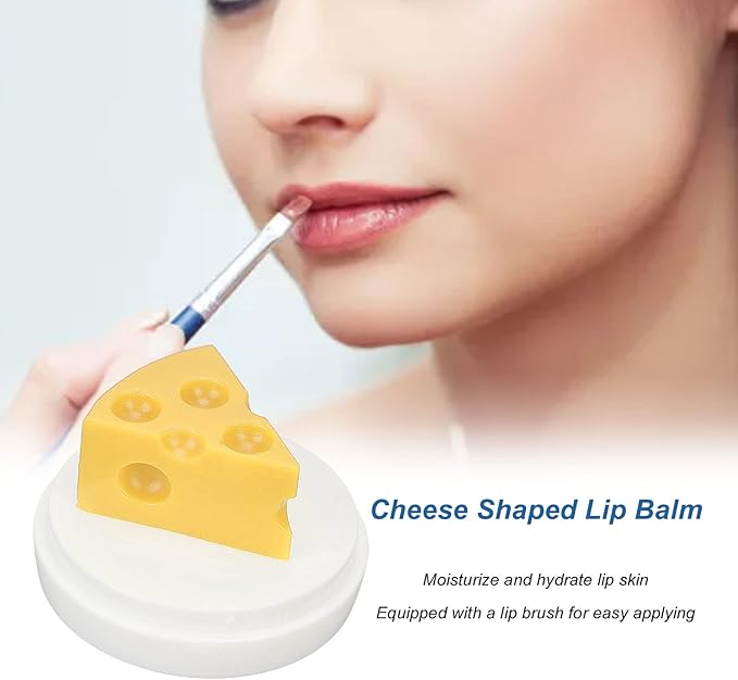 Cheese Shaped Lip Balm, Moisturizing Nourishing Repair Lip Balm, Hydrating Lip Balm for Chapped Cracked Lips 0.3oz(02)-VivaGrace Women