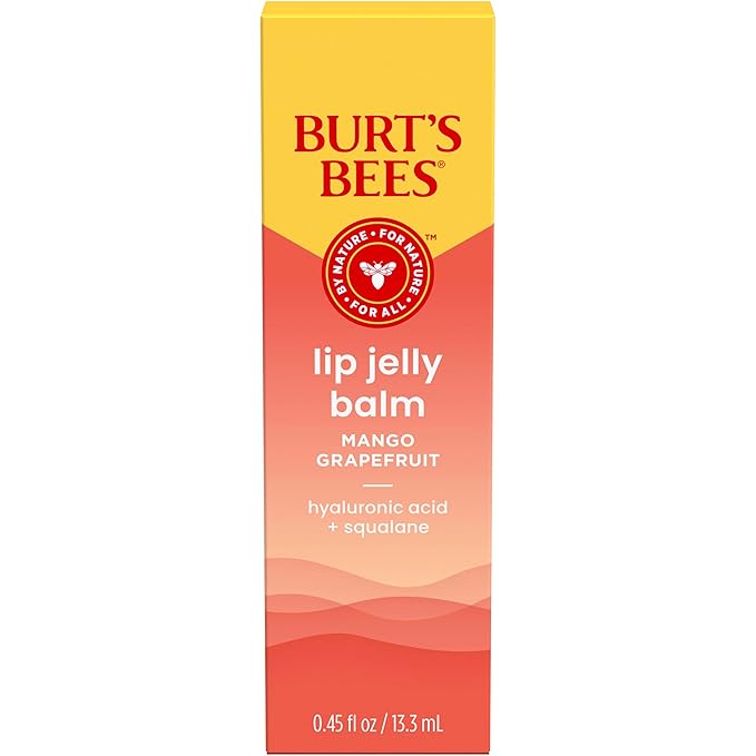 Burt’s Bees Mango Grapefruit Lip Jelly Balm, With Hyaluronic Acid and Squalane Moisturizer To Instantly Hydrate Lips, Lip Gloss With Responsibly Sourced Beeswax, Tint-Free, Lip Treatment, 0.45 oz.-VivaGrace Women