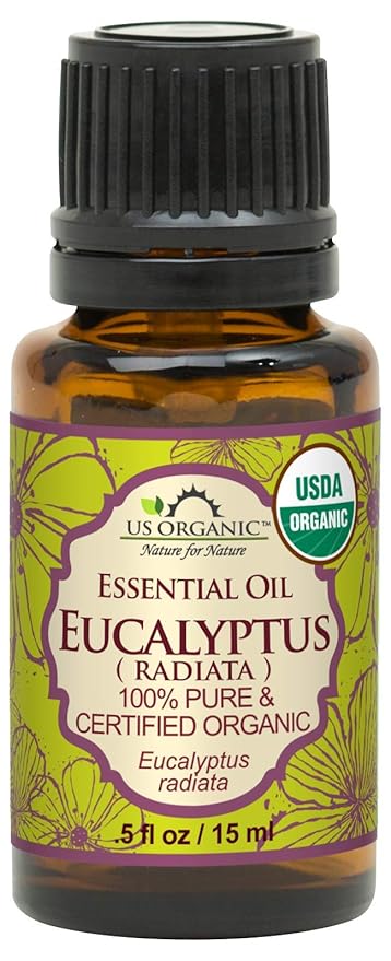 US Organic 100% Pure Eucalyptus Essential Oil (Radiata) - USDA Certified Organic, Steam Distilled - W/Euro droppers (More Size Variations Available) (15 ml / .5 fl oz)-VivaGrace Women