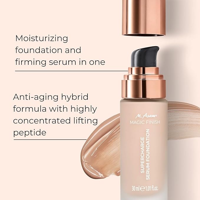M. Asam MAGIC FINISH Supercharge Serum Foundation Rose Fair (1.01 Fl Oz) - Moisturizing Make Up & Firming Face Serum In One, Anti-aging CC Cream With Optimal Coverage & Hyaluronic Acid-VivaGrace Women