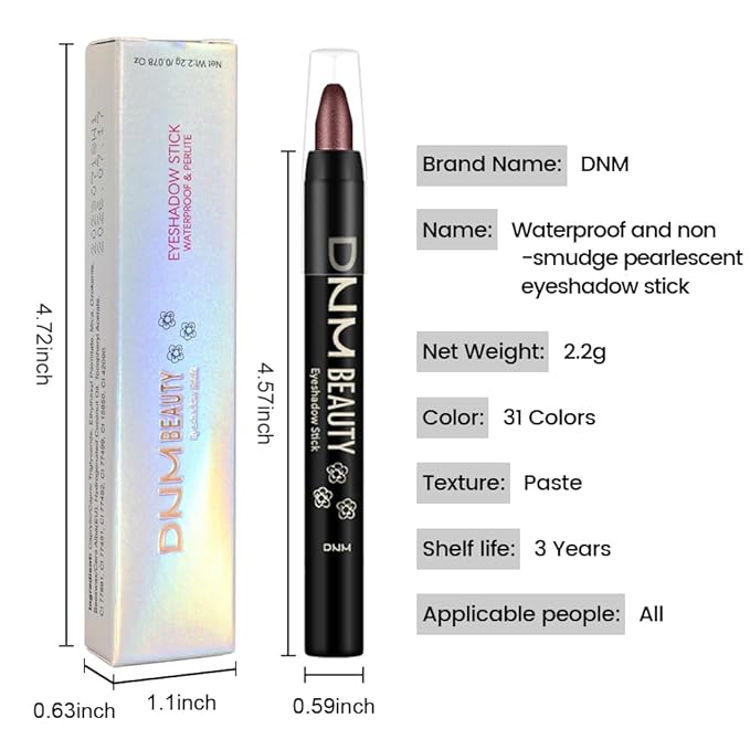 Kaely Cream Eye Shadow Sticks, Rich Brown Shimmer Eyeliner Pencil Eyeshadow Palette Makeup, Eye Highlighter Brightener Stick for Older Women Waterproof Pigmented, sombras para ojos, New-76