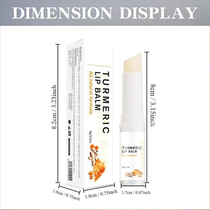 Organic Turmeric Lip Balm All-Day Moisturizing, Balancing, Soothing for Dry Lips Lip Balm With Turmeric Root Natural Ingredients Even Lip Tone 5g-VivaGrace Women