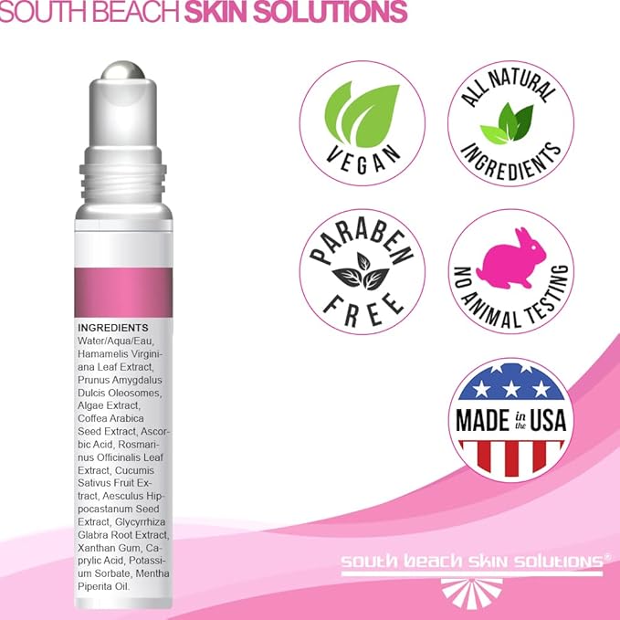 South Beach Dark Under Eye Corrector - Natural Salon Strength Anti Aging Under Eye Cream Treatment - Perfect for Tired Looking Dark Circles, Puffiness, Dark Bags, Dryness - Safe, No Harmful Chemicals-VivaGrace Women