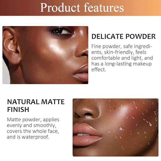 Pressed Matte Face Powder Makeup & Setting Powder for Poreless Wrinkle Blurring Contour Concealer Finishing,Lightweight,High Coverage,Shine Control, N.W 10g (06)-VivaGrace Women