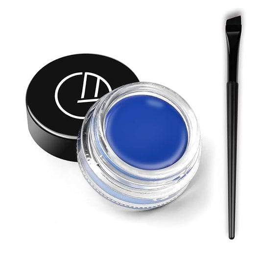 Eyeliner Gel Set,Long Lasting Waterproof Gel Eyeliner With 5.51 IN Long Eyeliner Brush,High-Intensity Pigments Smudge-Proof Eye Liner Makeup Creamy Eyeliner Gel 5G-Klein Blue