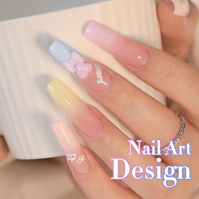 Double Rhythm 6 Pcs 15 ML Gel Polish Set Same Color Same Bottle Soak Off Gel Polish Kit Nail Art Manicure Salon DIY at Home for Women (Jelly Blue Purple Nude Pink-T6-40)-VivaGrace Women