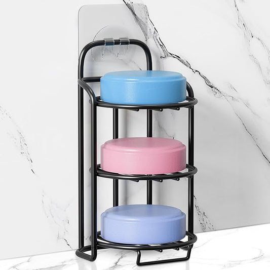 3-Tier Shower Soap Shampoo Bar Holder, Self Adhesive & Freestanding Draining Bathroom Soap Dish Caddy for Bathroom Wall Accesories Decor-VivaGrace Women