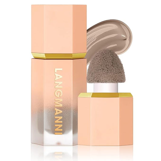 URQT Highly Pigmented Liquid Contour - Built-in Sponge Tip Sculpted Complexion Wand Contour Non-Greasy Long Lasting Natural Weightless Buildable Highlighters Contour Contouring Bronzer (#102 SOFT TAN)-VivaGrace Women