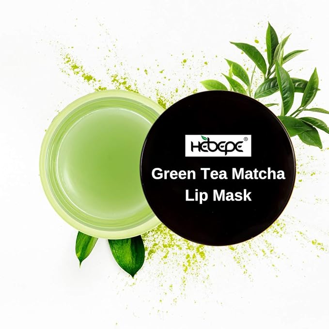 Green Tea Matcha Lip Sleeping Mask Overnight with Applicator, Dry Lips Treatment with Coconut Oil, Vitamin E, Fig Extract, Orchid, and Shea Butter, Moisturizer for Dry, Chapped, Cracked Lips-VivaGrace Women