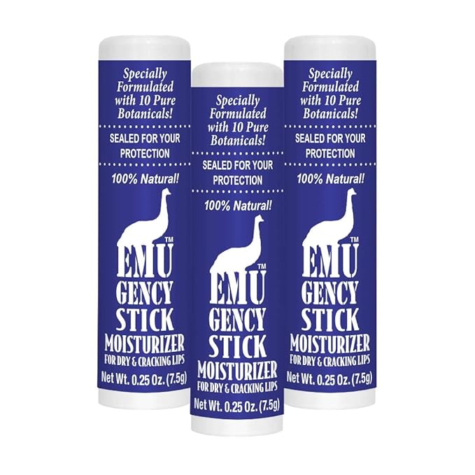 Montana Emu Ranch - EMUgency All Purpose Moisturizing Pocket Stick - 0.25 Ounce - 3 Pack - Helps Relieve Chapped, Cracked, and Split Lips and Skin-VivaGrace Women