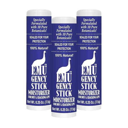 Montana Emu Ranch - EMUgency All Purpose Moisturizing Pocket Stick - 0.25 Ounce - 3 Pack - Helps Relieve Chapped, Cracked, and Split Lips and Skin-VivaGrace Women