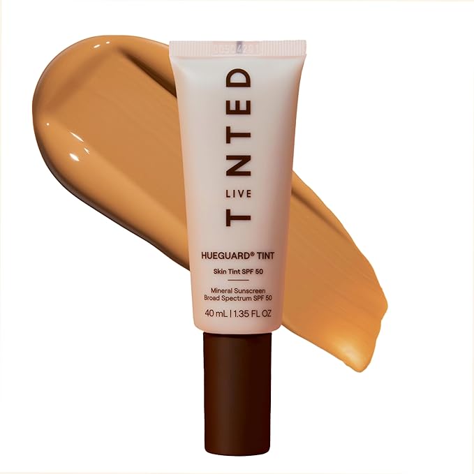 Live Tinted Hueguard Skin Tint SPF 50 - Tinted Mineral Sunscreen with Light-Medium Buildable Coverage With a Hydrating and Radiant Finish - Water and Sweat Resistant, 1.35 fl oz - Shade 07-VivaGrace Women