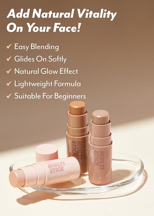 I'm Meme Highlighter Stick for Face - I'm Multi-stick | Daily Use, Buildable, Portable, Easy Blending Matte Finish, 001 Champagne Gold, 0.25 Oz