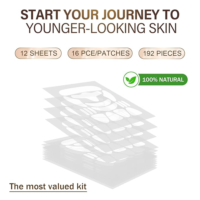 Facial Wrinkle Patches - 192 Pcs Face Patches for Overnight to Reduce Forehead Wrinkles, Smile Lines, Fine Lines & Chin Wrinkles, Anti Wrinkle Facial Patch for Women-VivaGrace Women