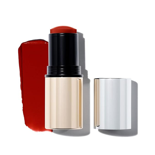 MAKE Beauty Heat Stroke Cream Blush Stick for Cheeks with Natural Hydrating Dewy Finish. Creamy Gel Blush Balm - Shade Scorched, Brick Red Cheek Tint-VivaGrace Women