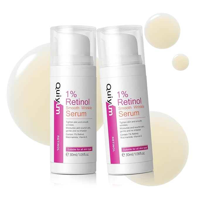1% Retinol Serum for Face, Facial Serums for Anti Aging with Retinol, Niacinamide & Vitamin E for Fine Lines, Wrinkles & Dark Spots, Daily Skincare to Smooth & Firm Skin, 1.06 fl. oz, Pack of 2-VivaGrace Women